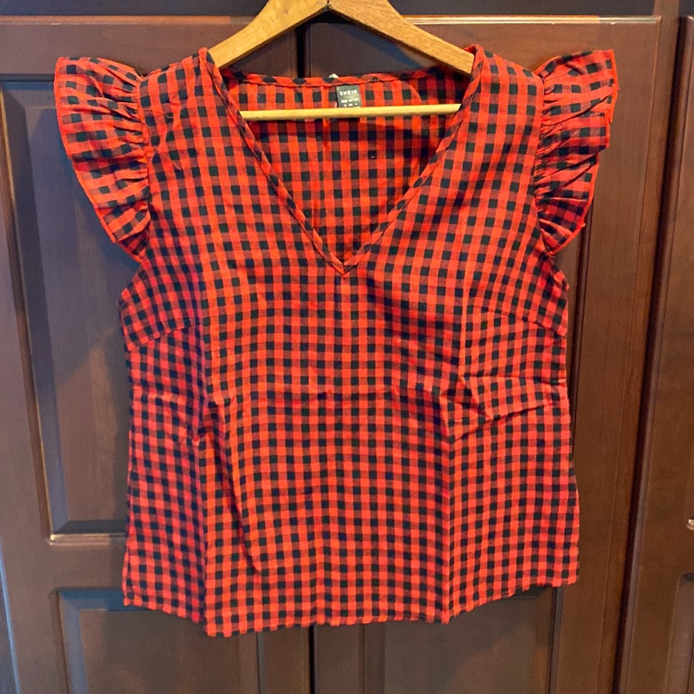Shein Buffalo Plaid Top